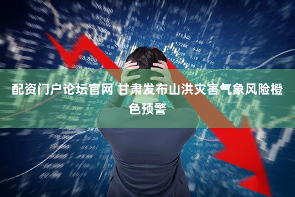 配资门户论坛官网 甘肃发布山洪灾害气象风险橙色预警
